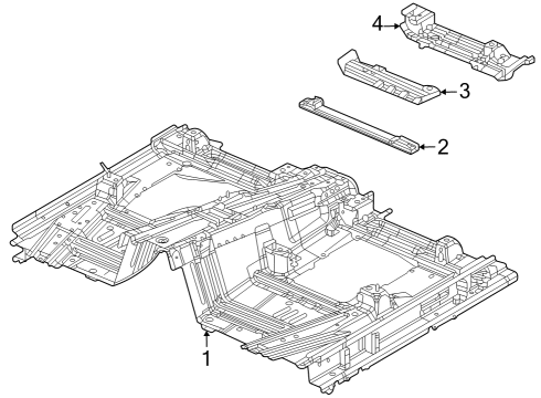 2022 Jeep Grand Cherokee Pan - Front Floor Diagram for 68409813AH