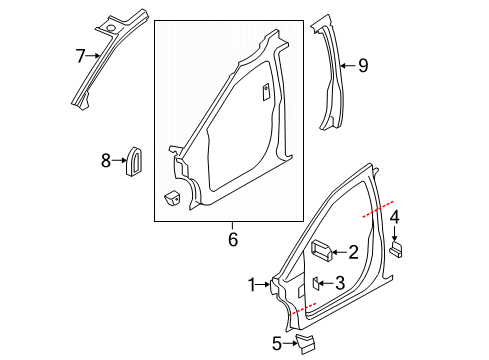 2012 Ram C/V Aperture Panel, Front Outer Passenger Side Diagram for 4894748AE