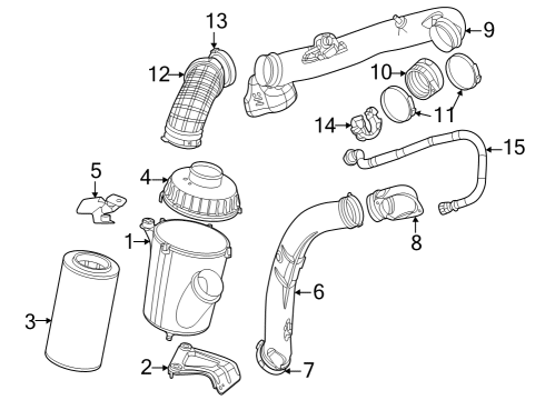 2023 Ram ProMaster 2500 Air Inlet Duct Diagram for 68531882AB