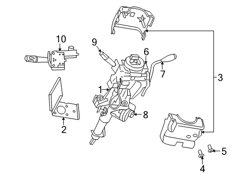 2009 Dodge Durango Steering Column Diagram for 5057569AA