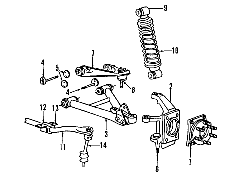 1992 Dodge Viper Stabilizer Bar Bushing, Rear Diagram for 4643004