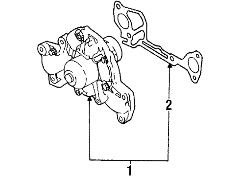 1996 Dodge Grand Caravan Water Pump Gasket Diagram for MD151426