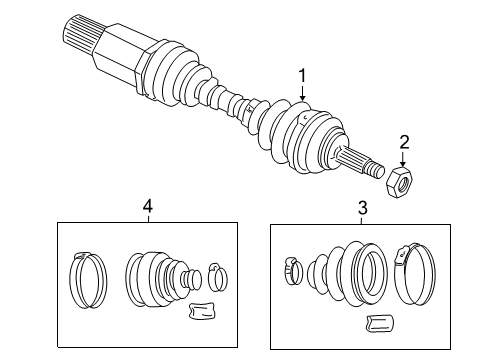 2000 Dodge Neon Axle Assembly, Front Passenger Side Diagram for 4668956AE