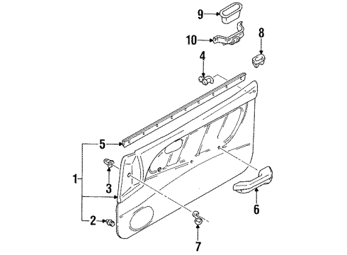1994 Dodge Colt Trim Panel Assembly Grommet, Front Diagram for MB817099