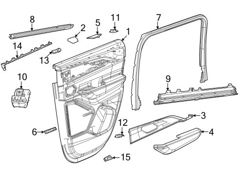 2023 Jeep Grand Cherokee Panel - Rear Door Trim Diagram for 7QA401T5AB
