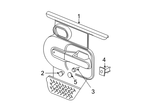 2008 Jeep Wrangler Door Trim Panel, Rear Diagram for 5KJ29ZJ8AG