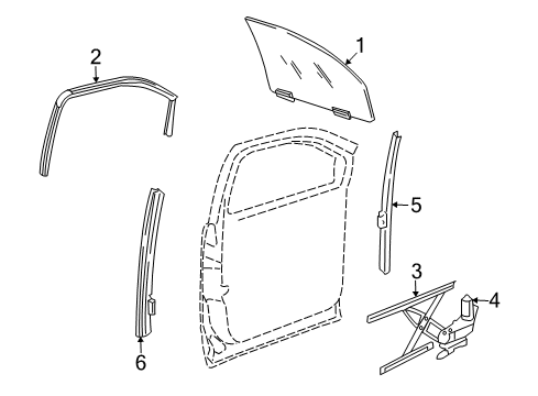 2009 Dodge Durango Glass - Door Diagram 2 - Thumbnail