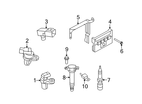 2008 Chrysler Sebring PCM Mount Bracket Diagram for 4727453AC
