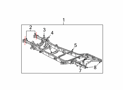 2004 Dodge Durango Control Arm Bracket, Rear Upper Driver Side Diagram for 5136165AA