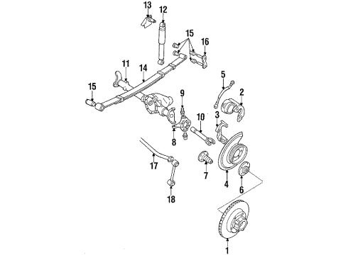 1986 Jeep CJ7 Shock Absorber Diagram for G0073575