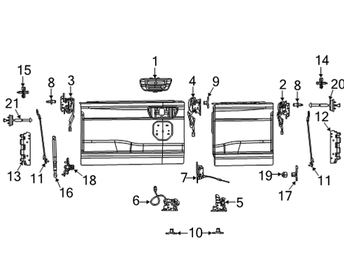 2021 Ram 1500 Handle, Outside, Rear Outer Diagram for 6RN76KARAA
