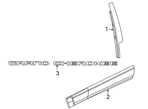 2023 Jeep Grand Cherokee L Lower Molding Clip Diagram for 68542532AA