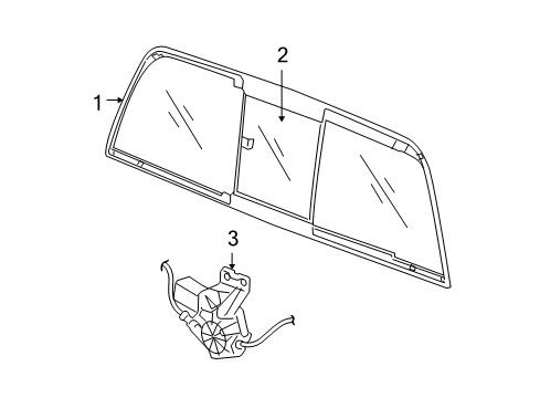 2011 Ram 1500 Glass & Hardware - Back Glass Diagram 2 - Thumbnail