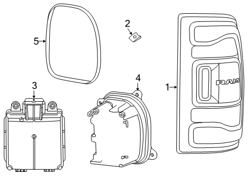 2019 Ram 2500 Lamp - Tail Diagram for 68361723AI