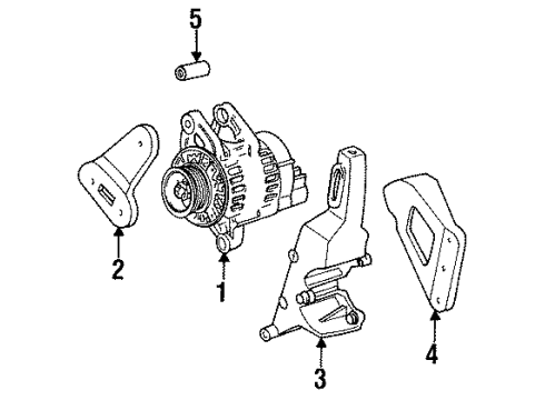 1994 Chrysler LHS Alternator Mount Bracket Diagram for 4573995