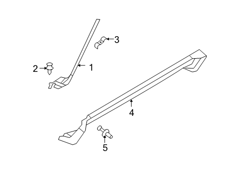 2009 Jeep Liberty Rocker Molding, Driver Side Diagram for 1AW19RXFAD