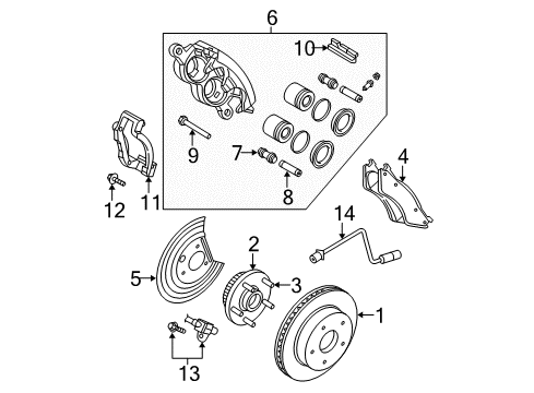 2006 Dodge Durango Splash Shield, Front Driver Side Diagram for 52010493AD
