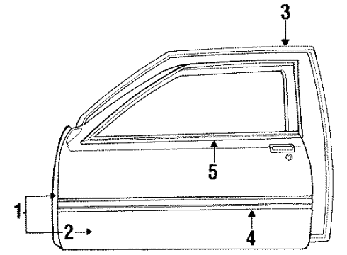 1988 Chrysler LeBaron Door Weatherstrip Diagram for 4658770