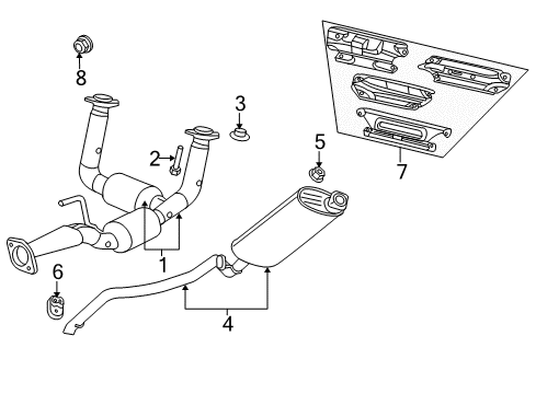 2008 Jeep Commander Catalytic Converter Diagram for 52124346AB