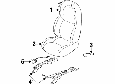 2002 Dodge Viper Seat Cushion, Front Diagram for SN591X9AA