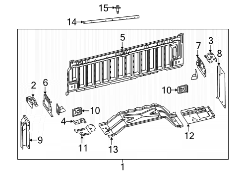 2020 Ram 1500 Front & Side Panels Diagram 1 - Thumbnail