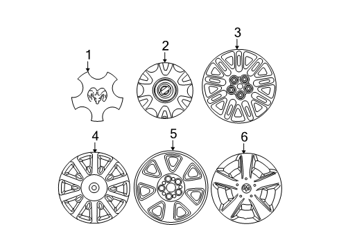 2002 Dodge Stratus Wheel Cover Diagram for 4782273AE