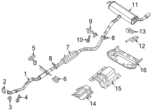 2021 Jeep Cherokee Muffler & Pipe Diagram for 68286398AC