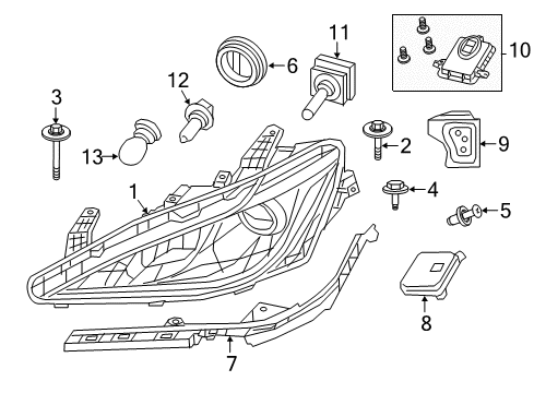 2018 Chrysler Pacifica Ballast, Front Diagram for 68329859AA