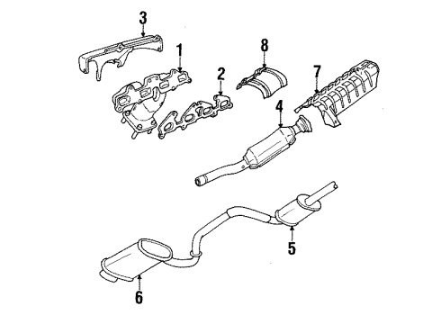 1998 Chrysler Sebring Front Pipe Diagram for 4546278