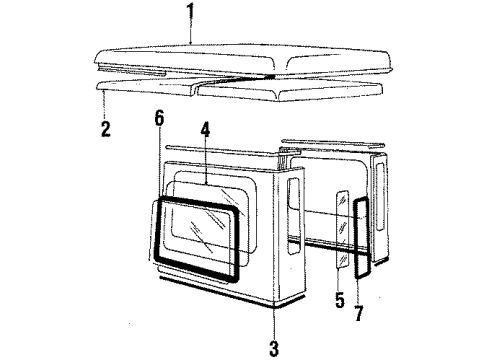 1986 Jeep CJ7 Cab Roof Diagram 2 - Thumbnail