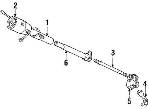 1986 Chrysler Laser Steering Column & Wheel Diagram