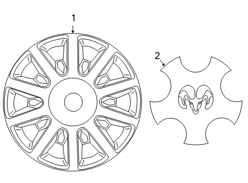 2012 Dodge Journey Wheel Cover Diagram for 4721195AC
