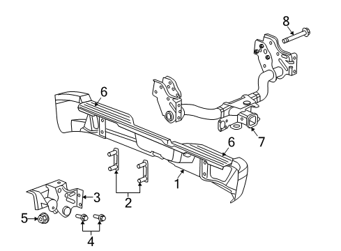 2010 Dodge Dakota Bumper Assembly, Rear Diagram for 55077653AE