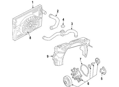2004 Dodge Dakota Upper Hose Diagram for 52029281AC