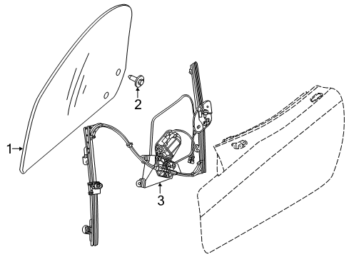 2015 Dodge Viper Door Glass, Front Passenger Side Diagram for 68139704AC