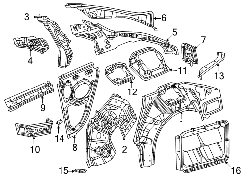 2024 Dodge Charger Daytona Inner Structure - Quarter Panel Diagram