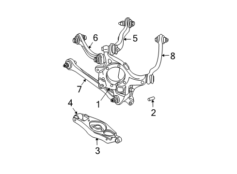 2008 Dodge Magnum Front Lateral Arm, Rear Upper Diagram for 4895460AA