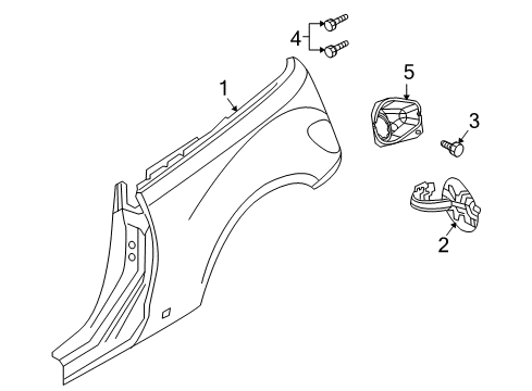 2008 Chrysler PT Cruiser Quarter Panel, Rear Outer Passenger Side Diagram for 5067212AA
