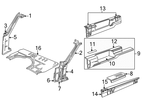 1995 Dodge B1500 Filler Panel Diagram for 55347261