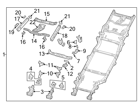 2024 Jeep Gladiator BRACKET-LOWER CONTROL ARM Diagram for 68661070AA