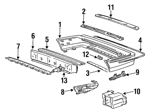 1990 Dodge Colt Bumper & Components - Rear Diagram 4 - Thumbnail