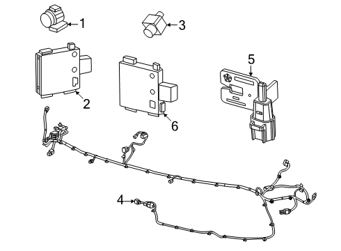 2024 Dodge Charger Daytona Electrical Components - Front Bumper Diagram