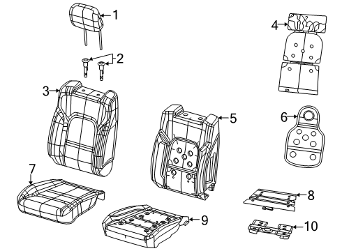 2025 Ram 1500 Foam - Seat Cushion Diagram for 68564867AA