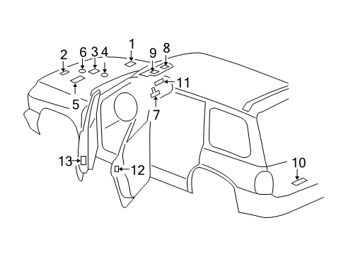 2005 Dodge Durango Emission Label Diagram for 52022179AC
