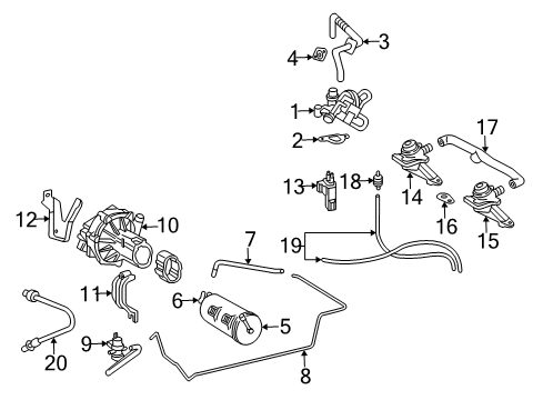 2005 Chrysler Crossfire Mass Air Flow Sensor Diagram for 5101204AA
