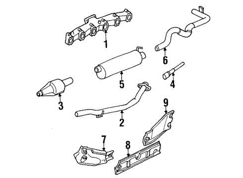 1997 Dodge Ram 3500 Tail Pipe Diagram for 52022035