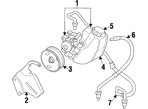 1998 Jeep Cherokee Power Steering Return Hose Diagram for 52037645