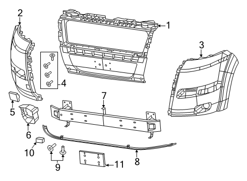 2019 Ram ProMaster 1500 Front Bumper Diagram