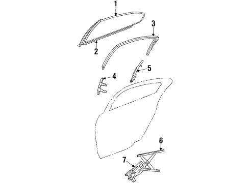 1999 Chrysler LHS Glass - Door Diagram 2 - Thumbnail