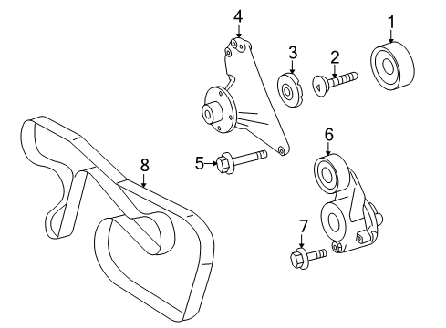 2007 Dodge Sprinter 2500 Idler Pulley Bolt Diagram for 5073902AA